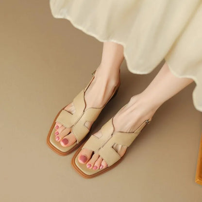 Delora – Vierkante Teen Sandalen voor de Hele Dag