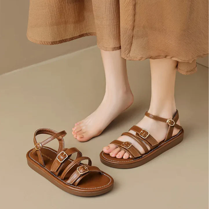 Naya – Romeins Geïnspireerde Platte Sandalen