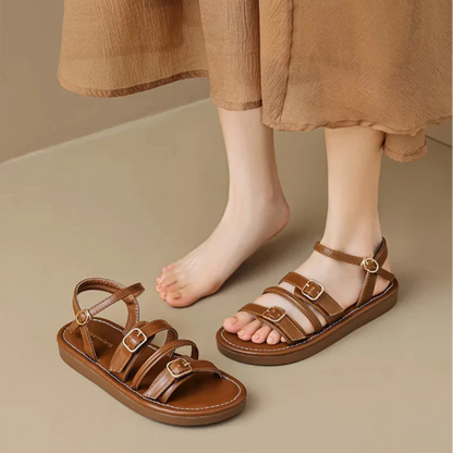 Naya – Romeins Geïnspireerde Platte Sandalen