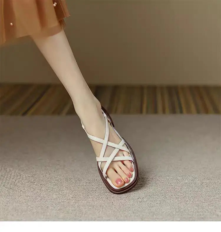 Odessa – Zachte Leren Retro Sandalen