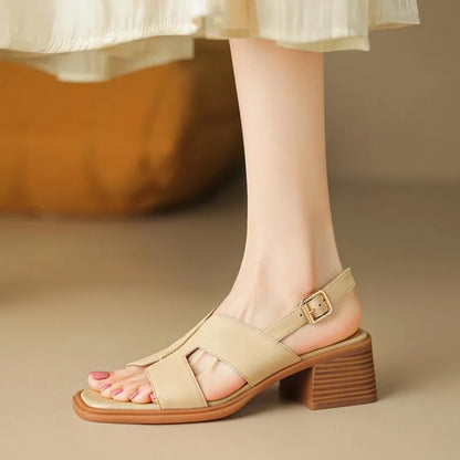 Delora – Vierkante Teen Sandalen voor de Hele Dag