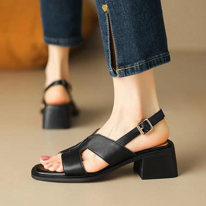 Delora – Vierkante Teen Sandalen voor de Hele Dag