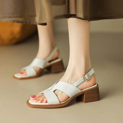 Delora – Vierkante Teen Sandalen voor de Hele Dag