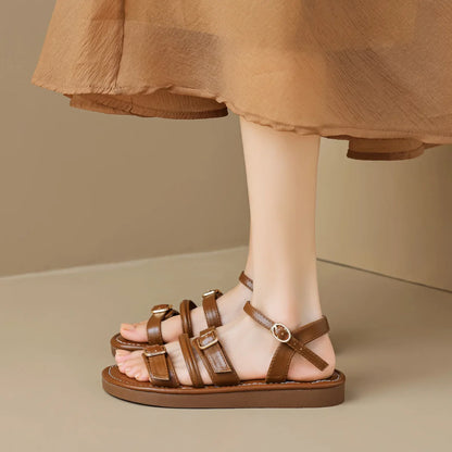 Naya – Romeins Geïnspireerde Platte Sandalen