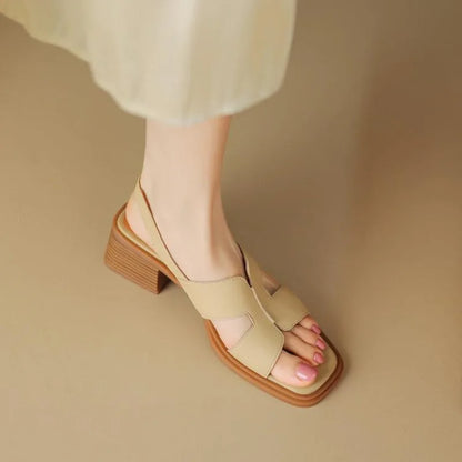 Delora – Vierkante Teen Sandalen voor de Hele Dag