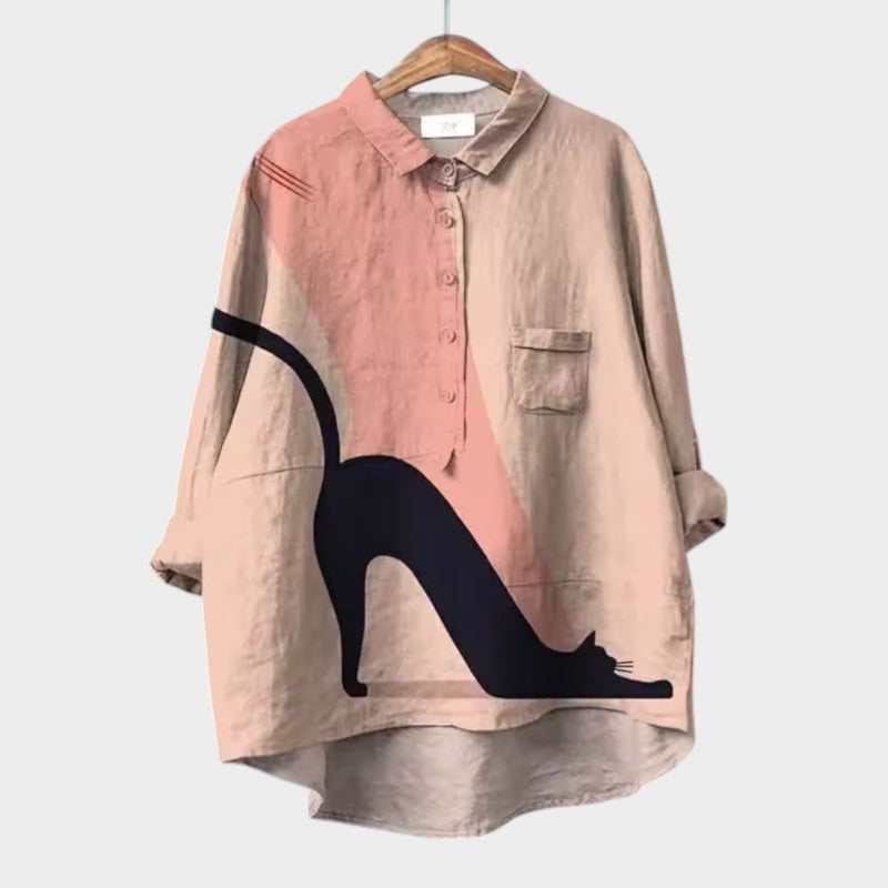 Liliana – Kleurrijke kattenblouse casual