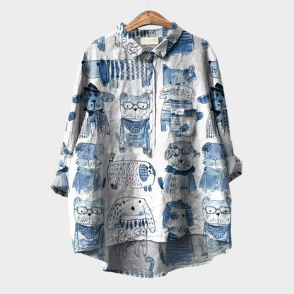 Marianella – Blouse met hondenprint