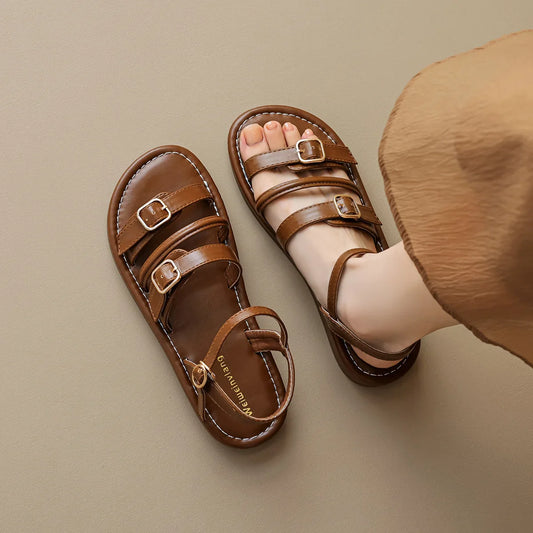 Naya – Romeins Geïnspireerde Platte Sandalen