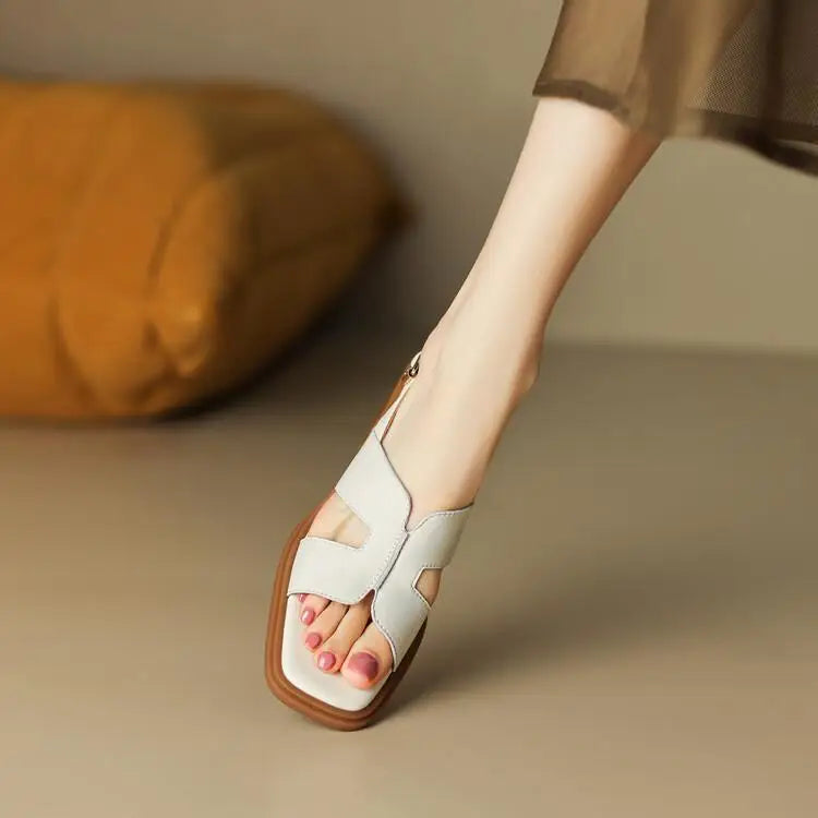 Delora – Vierkante Teen Sandalen voor de Hele Dag