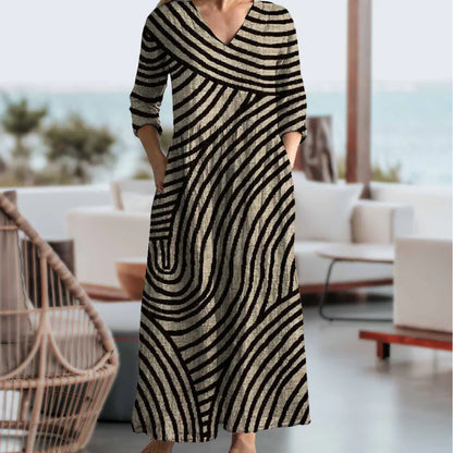 AYLA™ | Vintage gestreepte jurk
