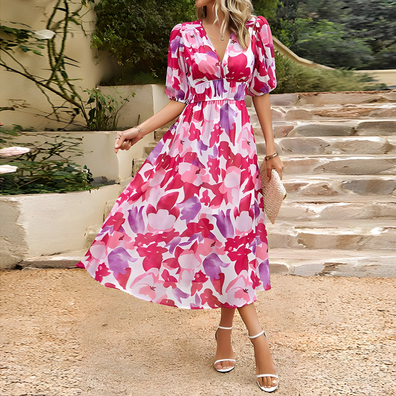 Jenny - Elegante Lente Midi Jurk