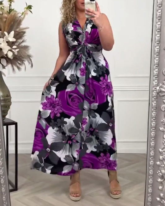 Siena - Elegante Bloemen Maxi Jurk