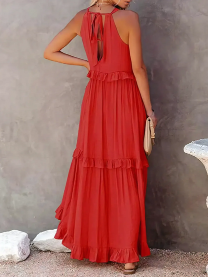 Elira – Gerimpelde Laag Maxi Jurk