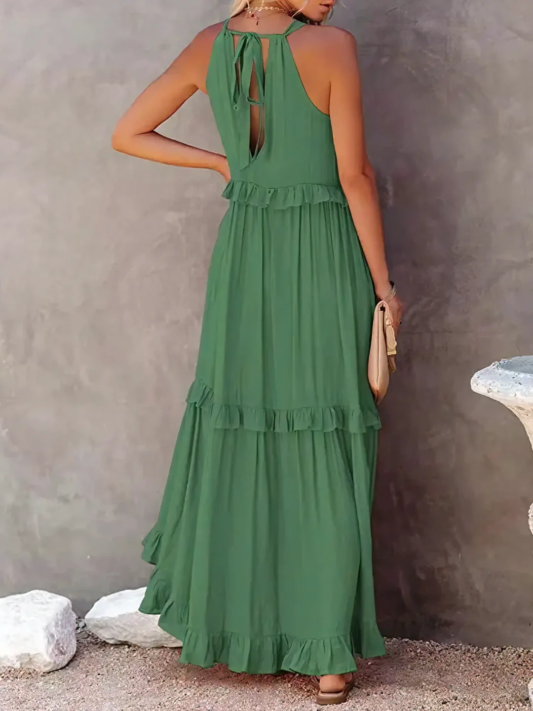 Elira – Gerimpelde Laag Maxi Jurk