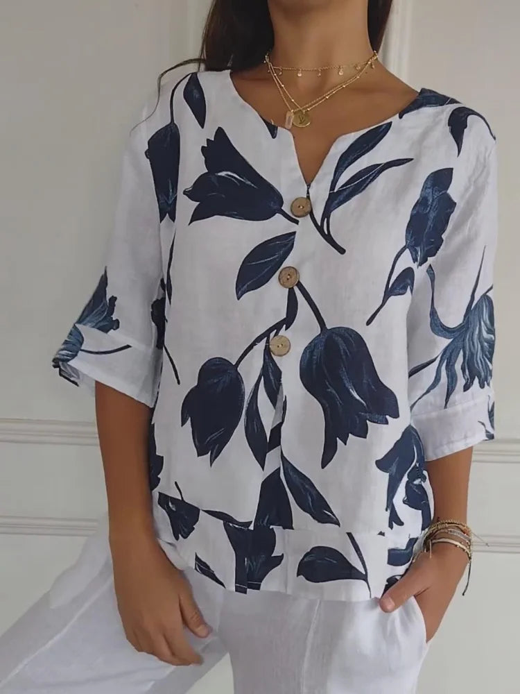 Kim - Stijlvolle Bloemenblouse