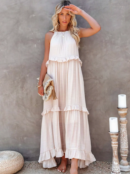 Elira – Gerimpelde Laag Maxi Jurk