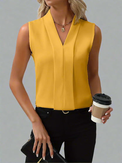 Romee | Dames Mouwloze Blouse met V-hals