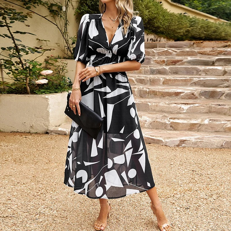 Shara - Elegante Geometrische Midi