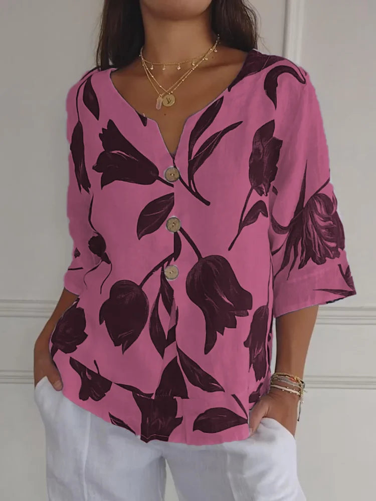 Kim - Stijlvolle Bloemenblouse