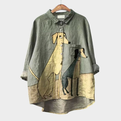 Palmira – Hondenthema blouse dagelijks