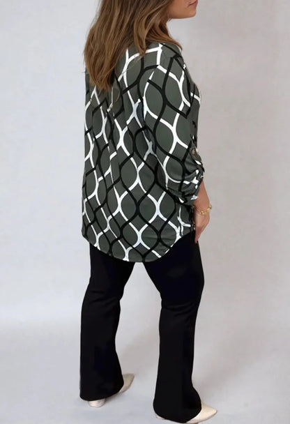 Jannita - Casual Blouse met Lange Mouwen en Elegant Patroon
