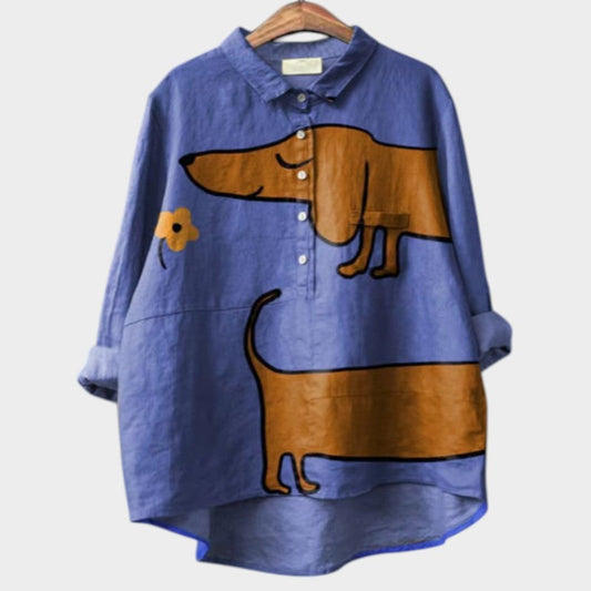 Palmira – Hondenthema blouse dagelijks