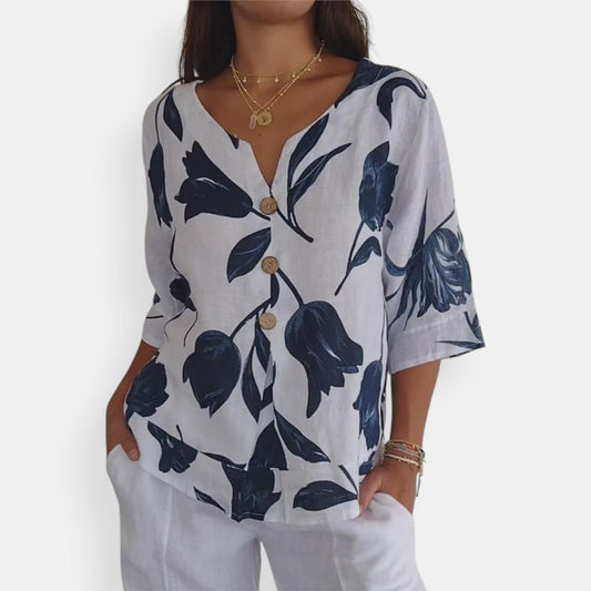 Kim - Stijlvolle Bloemenblouse