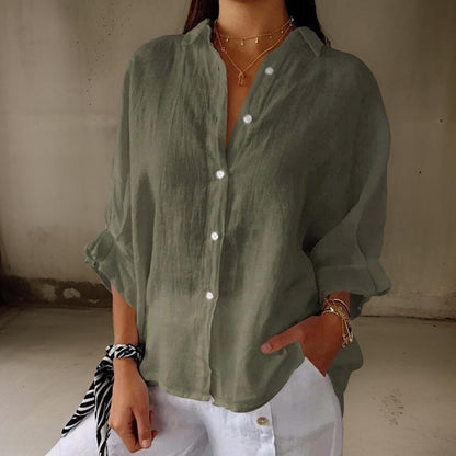 Linda - Elegant Linen Blouse