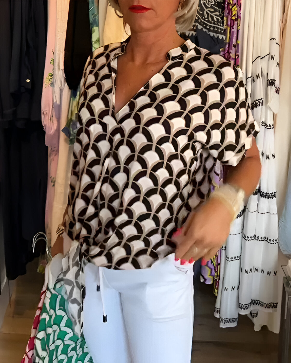 Elena - Casual Gedrukte Blouse