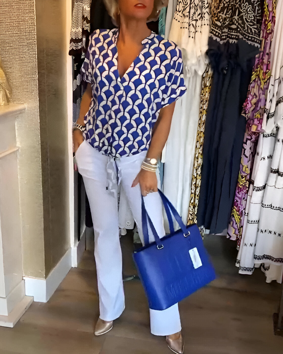 Elena - Casual Gedrukte Blouse