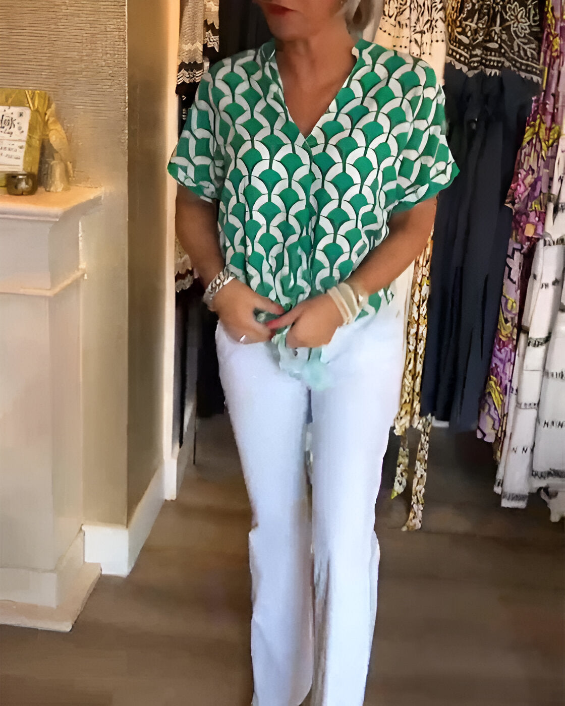Elena - Casual Gedrukte Blouse