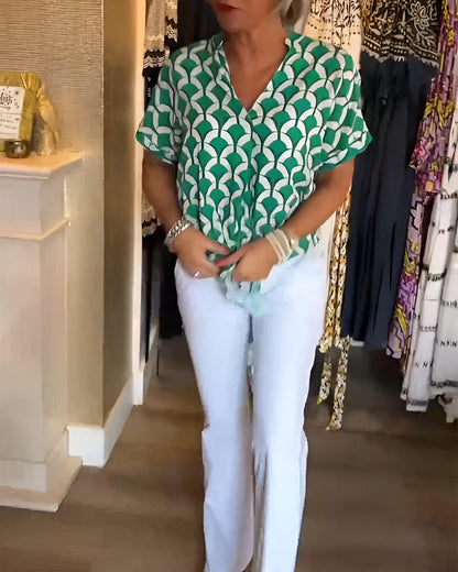 Elena - Casual Gedrukte Blouse