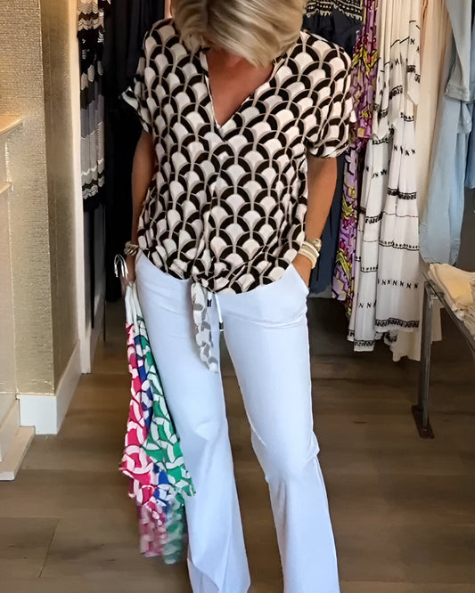 Elena - Casual Gedrukte Blouse