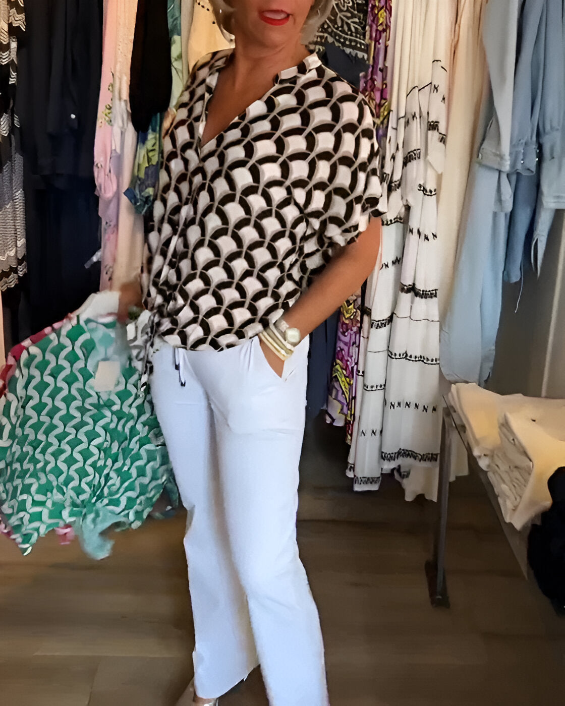 Elena - Casual Gedrukte Blouse