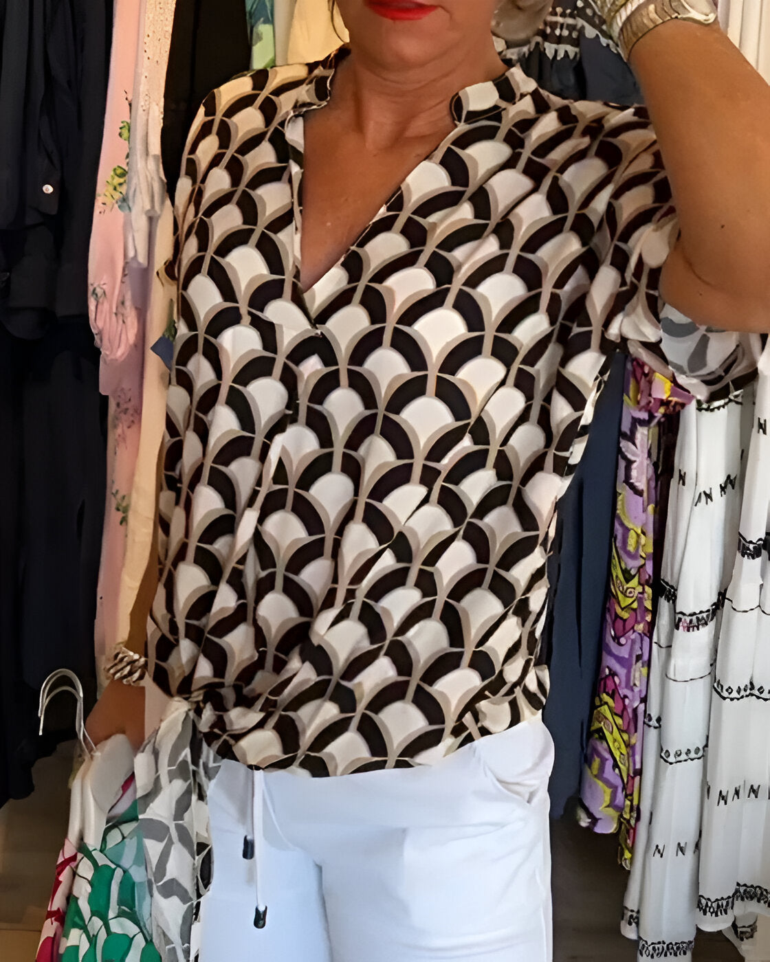 Elena - Casual Gedrukte Blouse